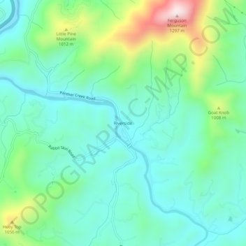 Riverside topographic map, elevation, terrain