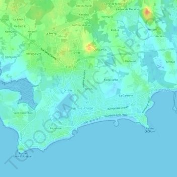 Kerlois topographic map, elevation, terrain