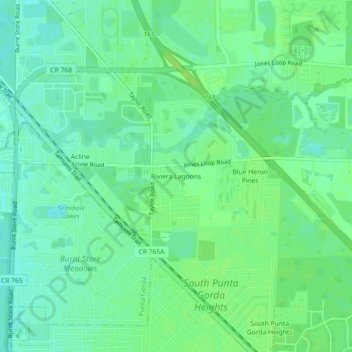 Riviera Lagoons topographic map, elevation, terrain