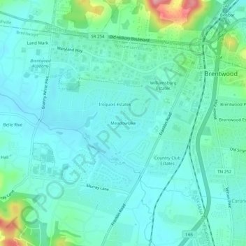 Meadowlake topographic map, elevation, terrain