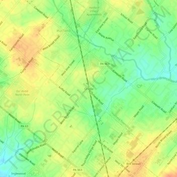 Orvilla topographic map, elevation, terrain