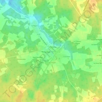 Le Couvent topographic map, elevation, terrain
