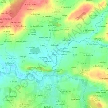 Tahan topographic map, elevation, terrain