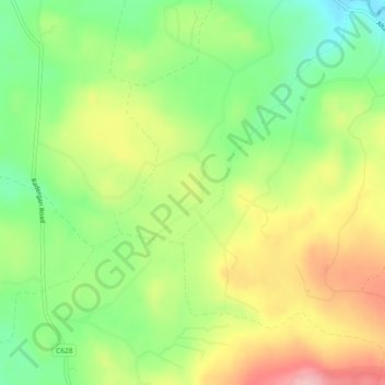 Slievelahan topographic map, elevation, terrain