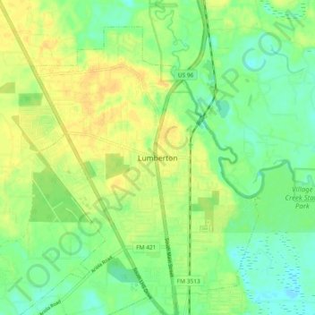 Lumberton topographic map, elevation, terrain