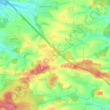 Tattenhausen topographic map, elevation, terrain