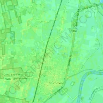 Rhienderen topographic map, elevation, terrain