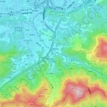 Jiuzhuang topographic map, elevation, terrain