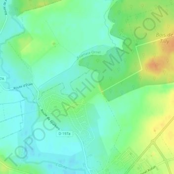 Les Clairs Chênes topographic map, elevation, terrain