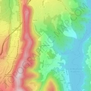 Garcinnière topographic map, elevation, terrain