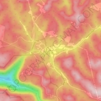 Clifftop topographic map, elevation, terrain