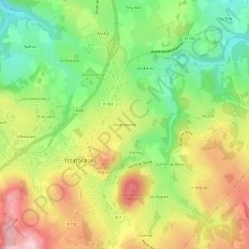 Chatimbarbe topographic map, elevation, terrain