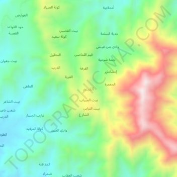 Al Qayyim topographic map, elevation, terrain