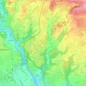 Calò topographic map, elevation, terrain