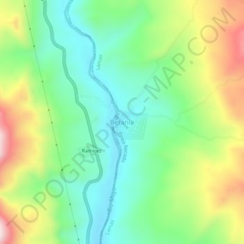 Betania topographic map, elevation, terrain