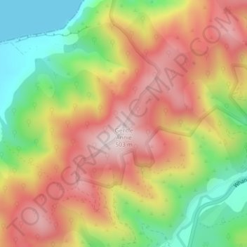 Gentle Annie topographic map, elevation, terrain