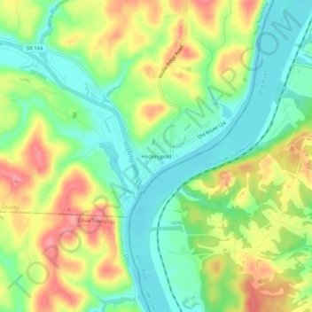 Hockingport topographic map, elevation, terrain
