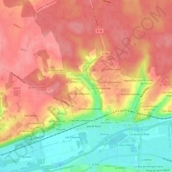 Les Epinettes topographic map, elevation, terrain