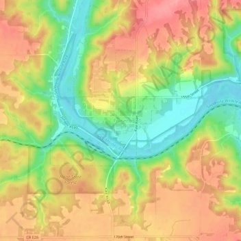 Fraser topographic map, elevation, terrain