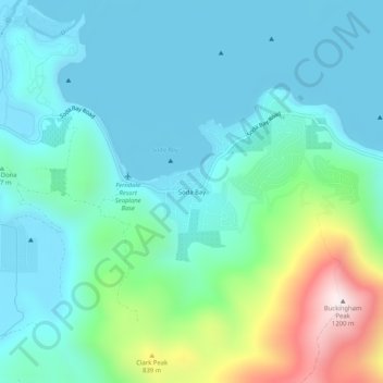Soda Bay topographic map, elevation, terrain