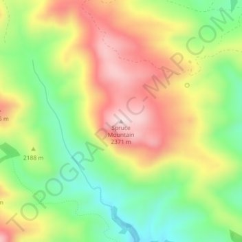 Spruce Mountain topographic map, elevation, terrain