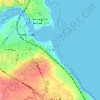 Spittal topographic map, elevation, terrain