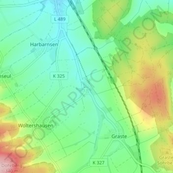 Netze topographic map, elevation, terrain