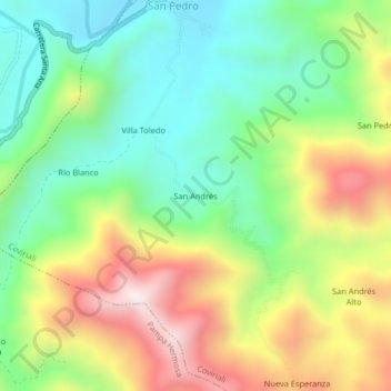 San Andres topographic map, elevation, terrain