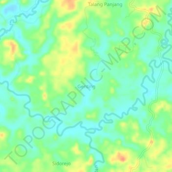 Genting topographic map, elevation, terrain
