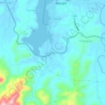 Camagong topographic map, elevation, terrain