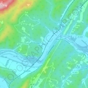 Ritters topographic map, elevation, terrain