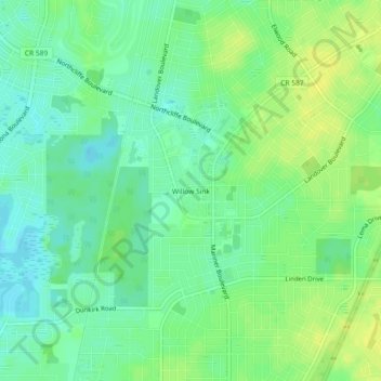Willow Sink topographic map, elevation, terrain