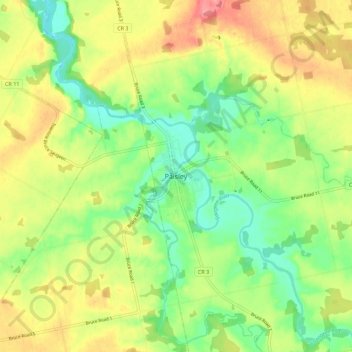 Paisley topographic map, elevation, terrain