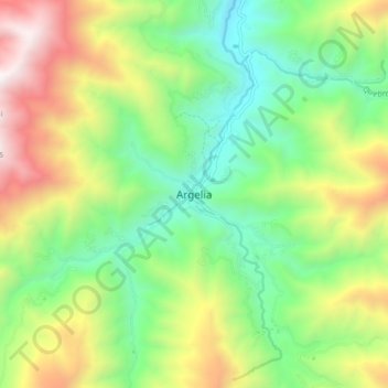 Argelia topographic map, elevation, terrain