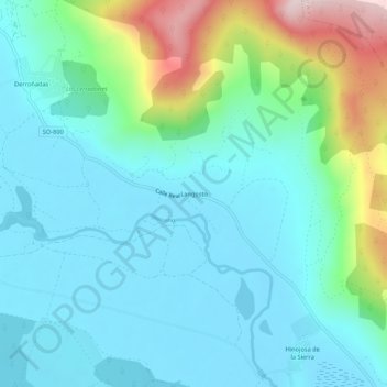 Langosto topographic map, elevation, terrain