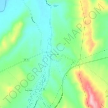 Hacıömer topographic map, elevation, terrain