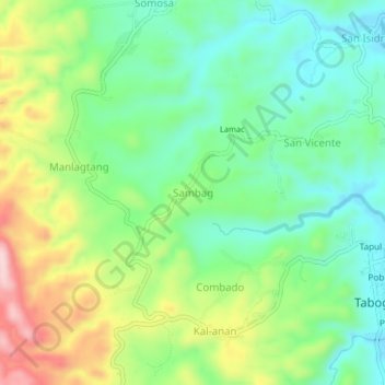 Sambag topographic map, elevation, terrain