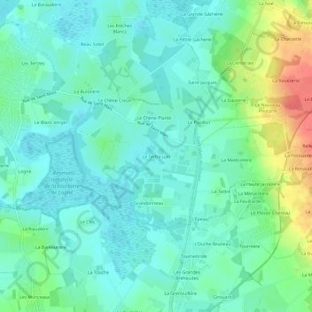 Le Tertre Juin topographic map, elevation, terrain