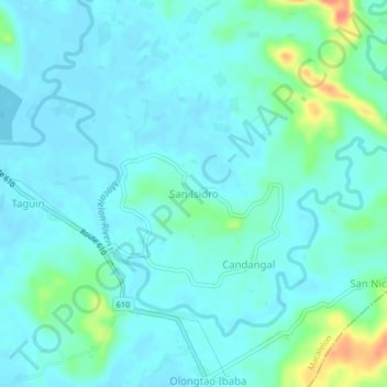 San Isidro topographic map, elevation, terrain