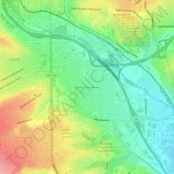 Stratton Meadows topographic map, elevation, terrain