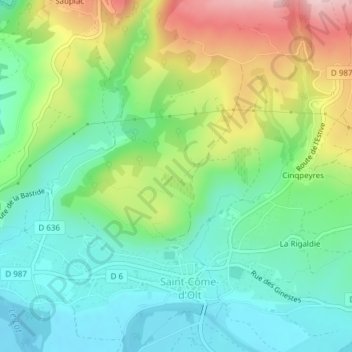 La Combe topographic map, elevation, terrain