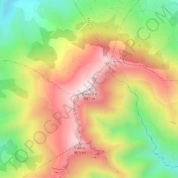 Baigura topographic map, elevation, terrain
