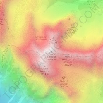 Punta Sorapiss topographic map, elevation, terrain