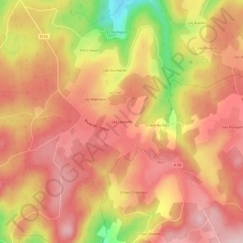 Les Lavaults topographic map, elevation, terrain