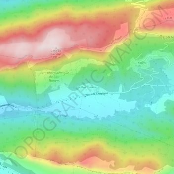 Le Bas Thorenc topographic map, elevation, terrain