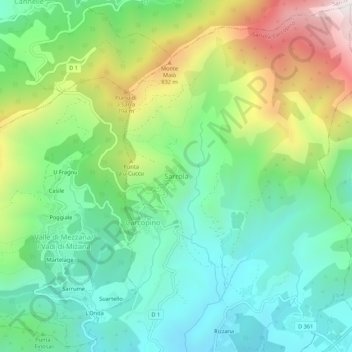 Sarrola topographic map, elevation, terrain