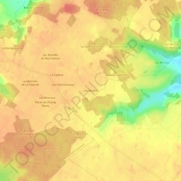 Les Essarts topographic map, elevation, terrain