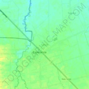 Saliao topographic map, elevation, terrain