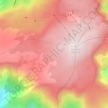 Serra da Estrela topographic map, elevation, terrain