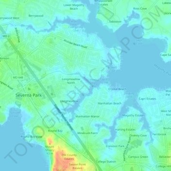 Cypress Creek topographic map, elevation, terrain